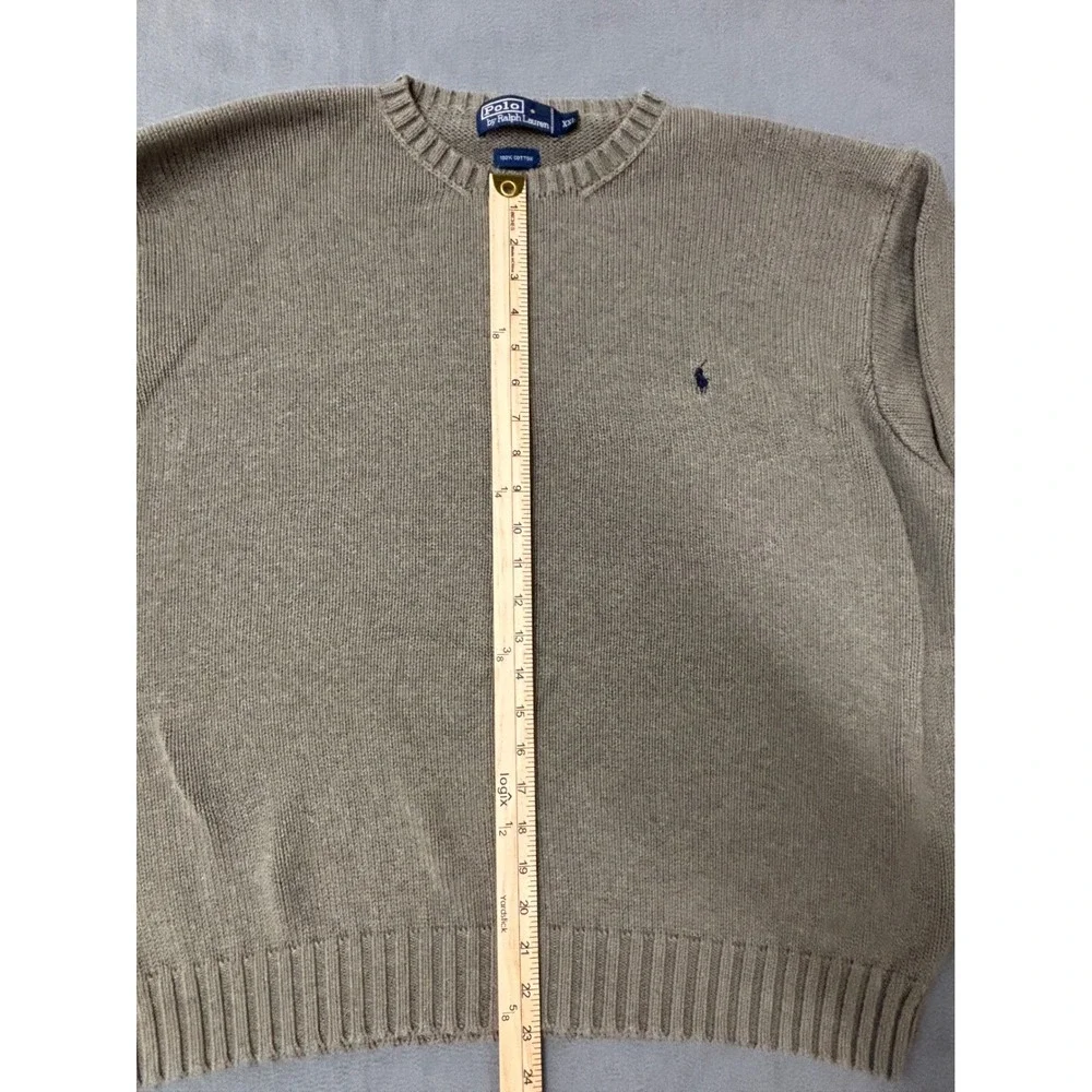Polo Ralph Lauren Men's XXL Olive Green 100% Cotton Crewneck Knit Sweater